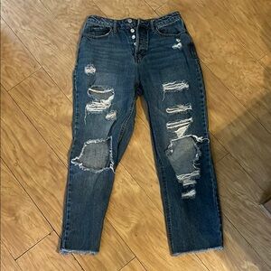 Vanilla Star Blue Boyfriend Distressed Jeans